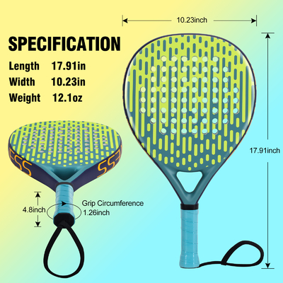 Tamaño del rostro 26cm WOOWAVE Fibra de carbono EVA personalizada Core de memoria de playa Padel Raqueta de tenis