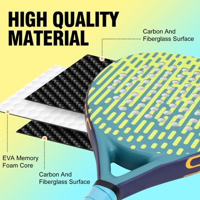 Logotipo OEM Fibra de carbono Eva Core Padel Raqueta de tenis OEM Raqueta de remo por WOOWAVE