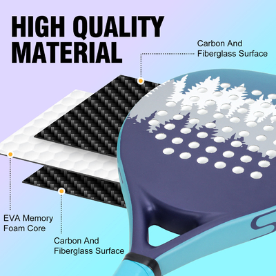 Logotipo OEM Fibra de carbono Eva Core Padel Raqueta de tenis OEM Raqueta de remo por WOOWAVE