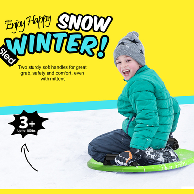 Trineos de nieve de esquí redondo para adolescentes con manija de construcción de espuma XPE duradera