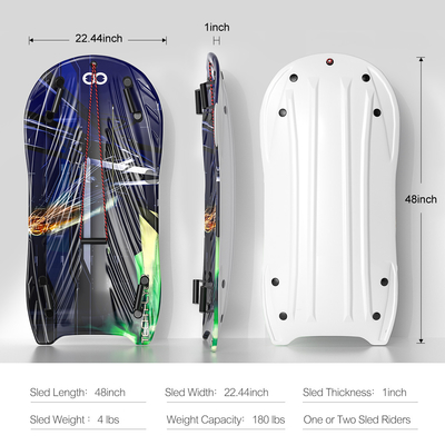 XPE EPS HDPE trineo de nieve para niños unisex adulto logotipo personalizable 2 asas y cuerda de tira