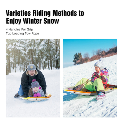 XPE EPS HDPE trineo de nieve para niños unisex adulto logotipo personalizable 2 asas y cuerda de tira