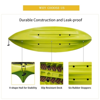 Material de LLDPE Kayak de pesca simple para entretenimiento familiar Capacidad de carga 130 kg/287 lbs