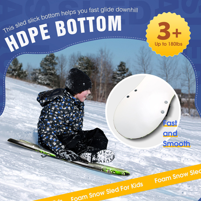 PE Core 36 pulgadas de espuma trineo de nieve para niños ligero y 1,18 libras peso de la tabla