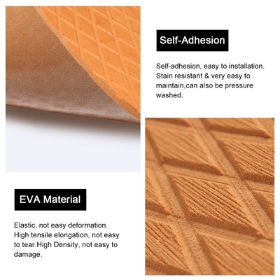 WOOWAVE 4 Pack Pad de tracción antideslizante EVA Pads de espuma antideslizante Deck Grip Mat con adhesivo 3M marrón