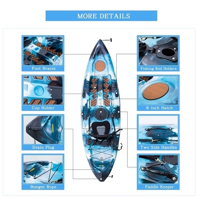 Disfrute de lagos ríos con asiento trasero características estándar kayak único espacio de cabina grande