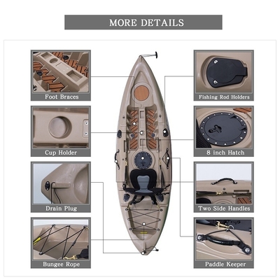 1 persona WOOWAVE Canoa Kayak Vela para remo Max 1 capacidad de carga 130 kg/287 lbs