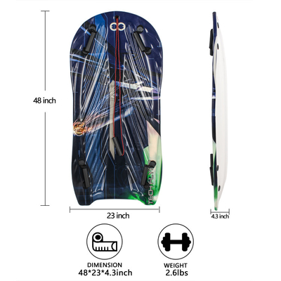 Snowboard para niños con mango y cuerda de espuma azul trineo de nieve de plástico para la venta de invierno caliente