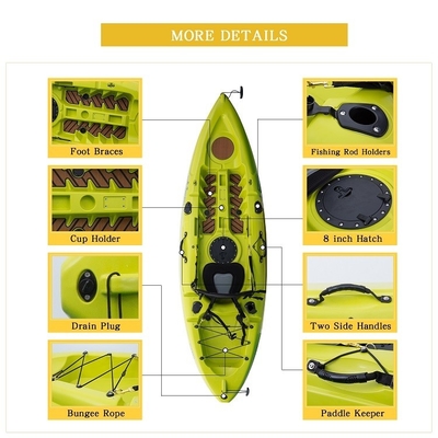 Maximice su experiencia en el mar con un kayak de pesca de carreras de una pieza de 270*78*40 cm
