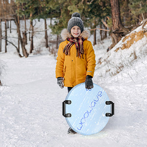 Sledas de esquí de nieve redondas de 21' personalizadas para Blue Snow Sport Woowave OEM