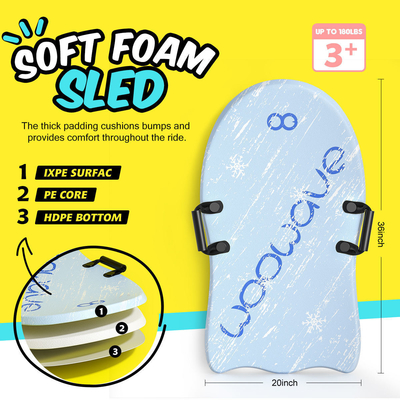 Esquí de nieve personalizado trineos de nieve con freno y trineo de nieve de snowboard semi-elíptico