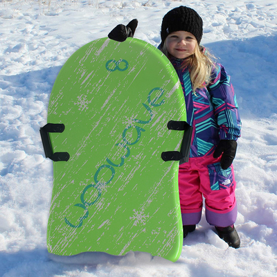 3&quot; Woowave Durable Green Adult Snow Ski Sled Mejores trineos de nieve de espuma para niños y adultos 1&quot; espesor de tabla