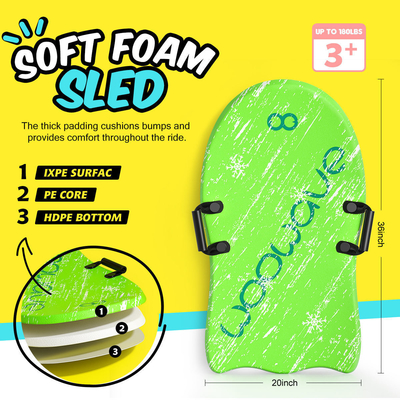 El peso ligero de 36 pulgadas Snow Scooter Snow Sled Ski Snowboard para Niños PE Core Material