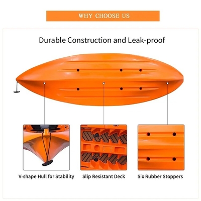 270*78*40cm HDPE Canoa/Kayak transparente de plástico para deportes acuáticos y pesca en el mar
