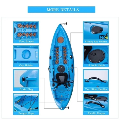 Single LLDPE Kayak de plástico Canoa de pesca Paddle Ocean Kayak para un rendimiento sin igual
