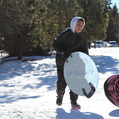 Green PE Foam Core Snowboard redondo de 21 pulgadas para niños en actividades al aire libre en invierno