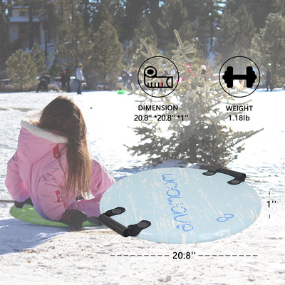 Green PE Foam Core Snowboard redondo de 21 pulgadas para niños en actividades al aire libre en invierno