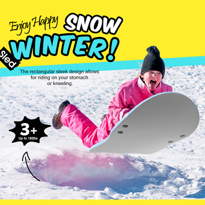 Trineos de nieve de 36 pulgadas para niños Esquí niño trineo de nieve con dos asas ligero y núcleo PE