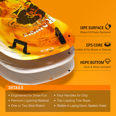 XPE EPS HDPE trineos de nieve tablas de snowboard para adultos y niños
