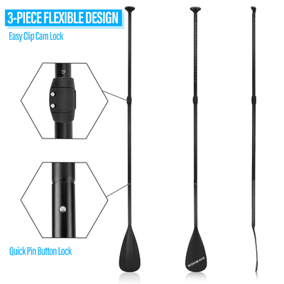 Paddle de sopas inflables de aluminio Woowave de 3 piezas con diseño ligero y ajustable