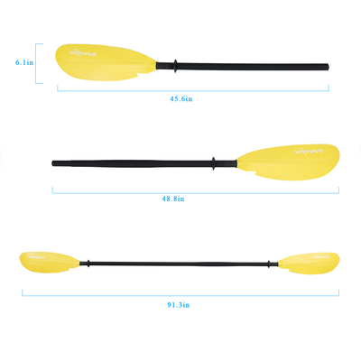 Woowave Personalizar 3 piezas de aluminio ajustable de súpeda inflable para las paletas de kayak
