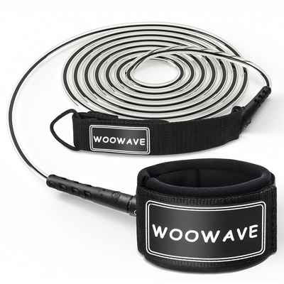 0.16-0.4kg SUP y Kayak Paddle Board Surf Leash con una sola capa de brazalete acolchado