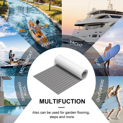 Grey Woowave EVA Boat Deck Sheet Board Accesorios para yates 5MM Decking de espuma Alfombras de piso con adhesivo propio