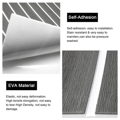 Grey Woowave EVA Boat Deck Sheet Board Accesorios para yates 5MM Decking de espuma Alfombras de piso con adhesivo propio