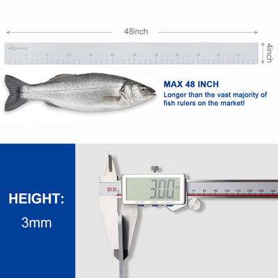 Pescado de mano WOOWAVE EVA Ruler de pescado espuma rodante adhesivo pescado de medición para el océano