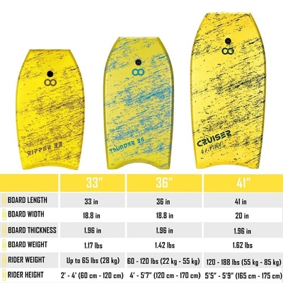 Tabla de surf suave para entretenimiento acuático Alturas 2'-4' 60cm-120cm Aventura amarilla