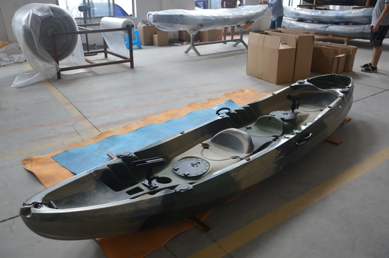 Capacidad de carga 300kg/661lbs Ejército verde Tandem Kayak para lagos Ríos Pesca Woowave