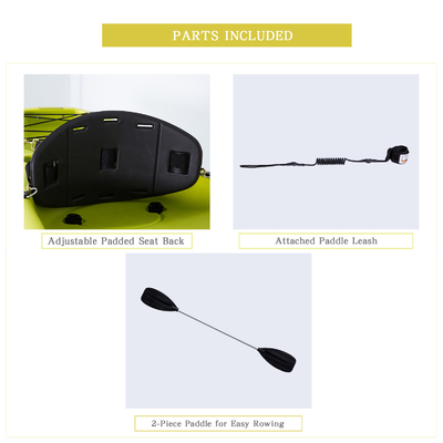 Woowave 2.2m Niños Niño Sea Kayak Canoa con accesorios 14kg/31lbs Paddlers Max 1