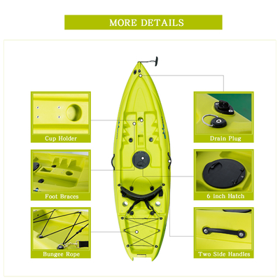 Woowave 2.2m Niños Niño Sea Kayak Canoa con accesorios 14kg/31lbs Paddlers Max 1