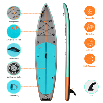 Bodyboard ligero de 11'6&quot; x 31'5&quot; x 6&quot; con correa de surf y tabla de remo de color personalizado
