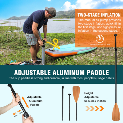 11'6&quot; x 31'5&quot; x 6&quot; Inflatable Stand Up Paddle Board para lagos ríos Ultra diseño estable