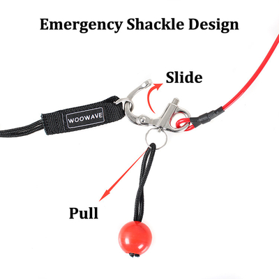 Logotipo de goma Woowave de colores múltiples pesca kayak Paddle Leash con cuerda enrollada 61.42 pulgadas
