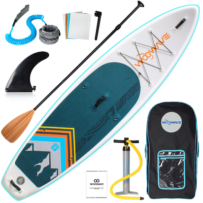 Lagos Ríos Ocasión Woowave Paddle Inflatable SUP Tabla con accesorios de correa de soporte