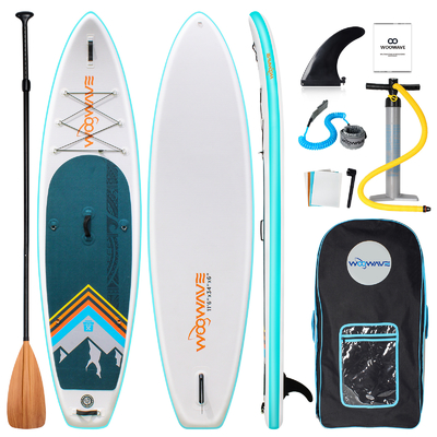 Lagos Ríos Ocasión Woowave Paddle Inflatable SUP Tabla con accesorios de correa de soporte