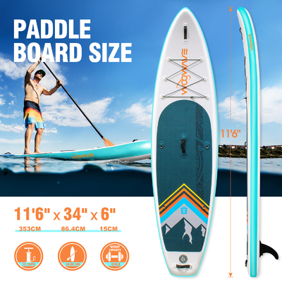 Lagos Ríos Ocasión Woowave Paddle Inflatable SUP Tabla con accesorios de correa de soporte