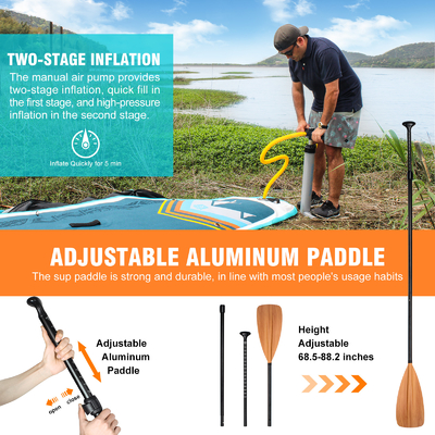 Lagos Ríos Ocasión Woowave Paddle Inflatable SUP Tabla con accesorios de correa de soporte