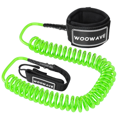 10' Enroscada Leash Diseño de bolsillo de llave de Woowave para la seguridad de embarque de surf para adultos