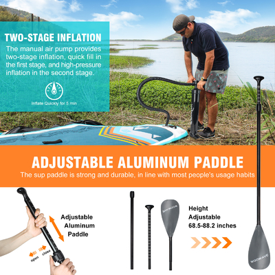 10'2' ISUP Paddleboard inflable para lagos Ríos Unisexo Oportunidad Aplicable Personas