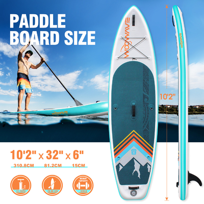 10'2' ISUP Paddleboard inflable para lagos Ríos Unisexo Oportunidad Aplicable Personas
