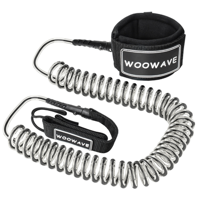 10FT Woowave Personaliza SUP Ankle Leash Board Surf Leg Rope Verde Cordón recto Amarillo