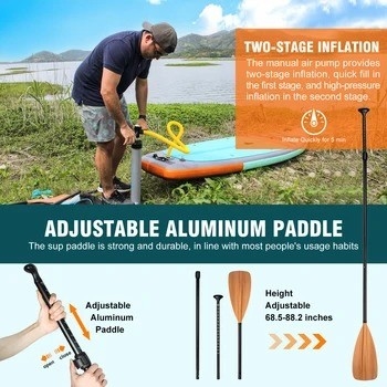 Leash de surf de color personalizado Woowave ISUP Bodyboard 10'2 'para lagos ríos y diseño