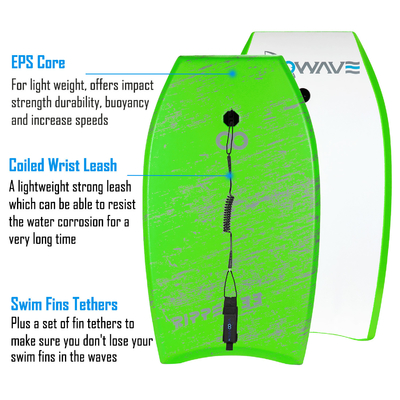 Tabla de surf tabla de cuerpo inflable con núcleo EPS 1.96 pulgadas de espesor 18.8 pulgadas de ancho