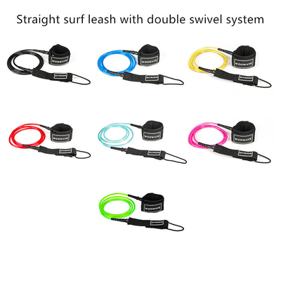 7mm 5ft-10ft Kiteboarding Color personalizado SUP Regular Leash esencial con logotipo de seda
