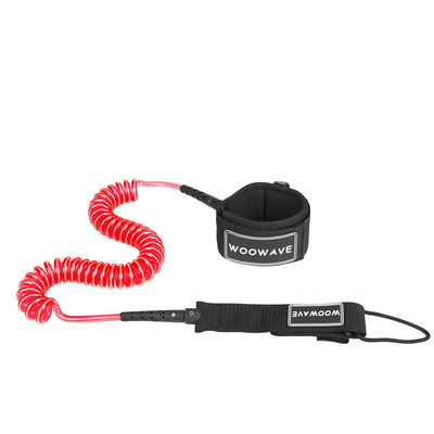 Polyurethane Coil Surfboard Leash con brazalete acolchado Woowave Leashes SUP personalizados