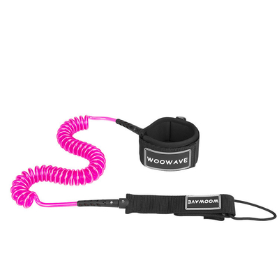 Polyurethane Coil Surfboard Leash con brazalete acolchado Woowave Leashes SUP personalizados