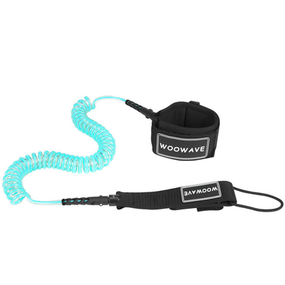 6 pies de Polyurethane Orange Coil Surfboard Leash con una sola capa de almohadilla de muñeca